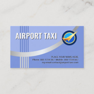 Cartão De Visita Táxi de Aeroporto de Prata Elegante na Pista
