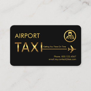 Cartão De Visita Táxi de Aeroporto Linha de Avião Dourada