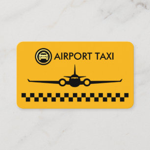 Cartão De Visita Táxi de Avião Amarelo Caixas Marcadas