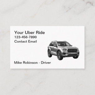 Cartão De Visita Táxi de Motorista Uber Moderno e Simples e Elegant