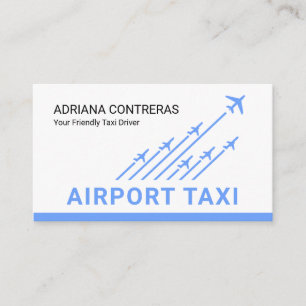 Cartão De Visita Táxi do Aeroporto Aviões Azuis Decolando