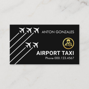 Cartão De Visita Táxi do Aeroporto Aviões Pista de pouso