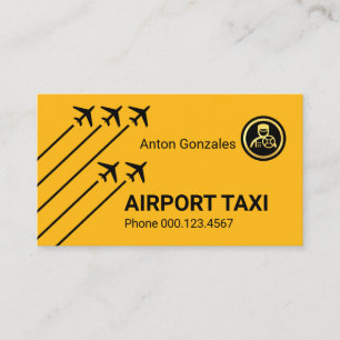 Cartão De Visita Táxi do Aeroporto Aviões Pista Decolagem