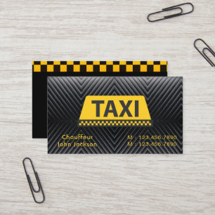 Cartão De Visita Taxi Driver Professional Black & Yellow Auto