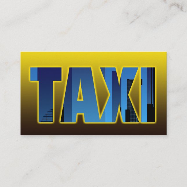 Cartão De Visita Taxi driver taxi amarelo táxi azul cityskyline (Frente)
