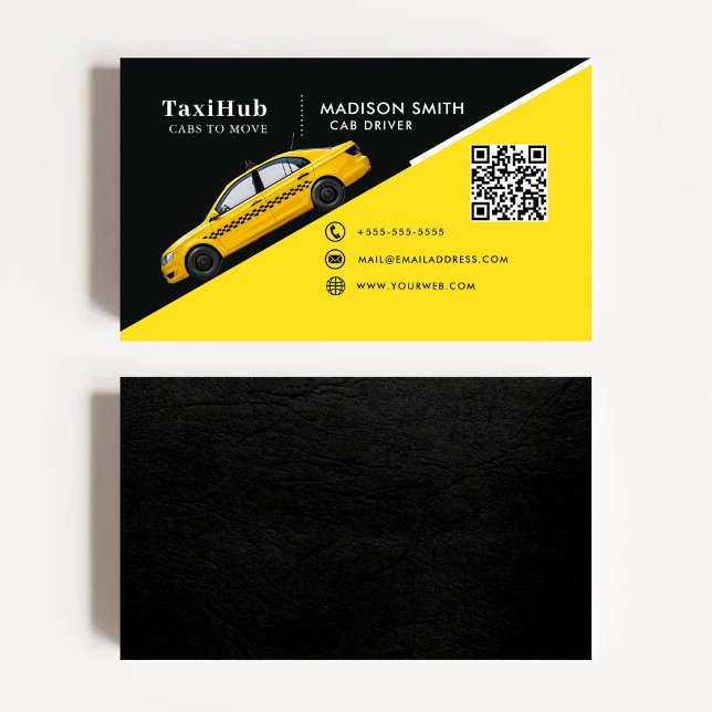 Cartão De Visita Taxi modern minimalist business card (Criador carregado)