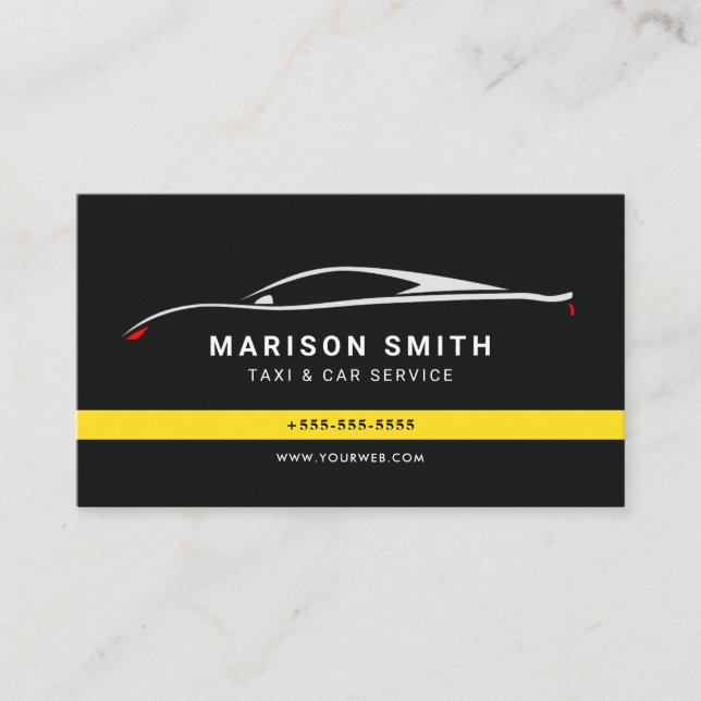 Cartão De Visita Taxi modern minimalist business card (Frente)