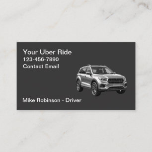 Cartão De Visita Táxi motorista Uber simples moderno e sofisticado