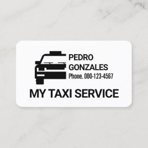 Cartão De Visita Táxi Retro Simples Carro Dirigindo Cabina