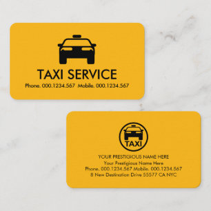 Cartão De Visita Táxi Simples Minimalista Amarelo