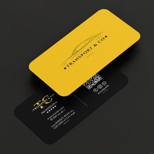 Cartão De Visita Taxista minimalista - Transporte amarelo de carro
