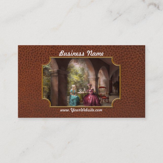 Cartão De Visita Tea party - compartilhando do chá com a avó 1936 (Frente)