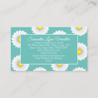 Cartão De Visita Teal Bonito Little Daisy