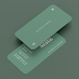 Cartão De Visita Teal de pó profissional simples moderno