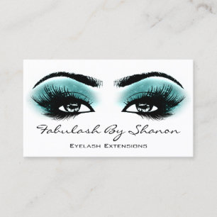 Cartão De Visita Teal do Enfumaçado Eyelash do Artista de Composi