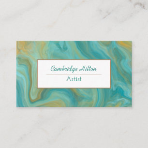 Cartão De Visita Teal e Marble Marrom
