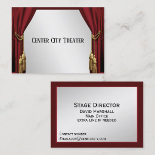 Cartão De Visita Teatro cortina prata