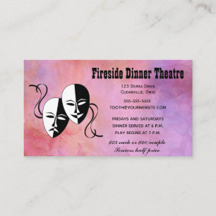 Cartão De Visita Teatro Editável Máscaras de Janto