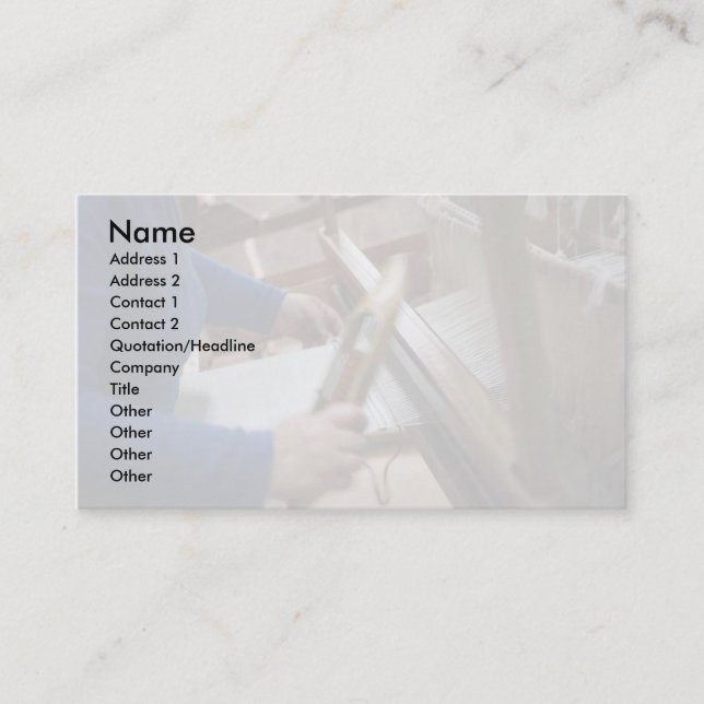 Cartão De Visita Tecelagem açoriana do craftswoman (Frente)