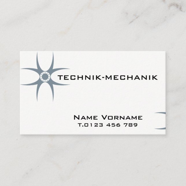 Cartão De Visita technik mechanik (Frente)
