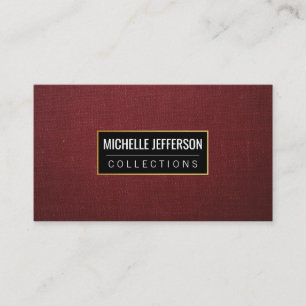 Cartão De Visita Tecido de Canvas vermelha   Coleções de Artes