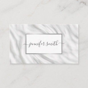 Cartão De Visita Tecido Elegante de Satin Marble com Chic Frame Bon