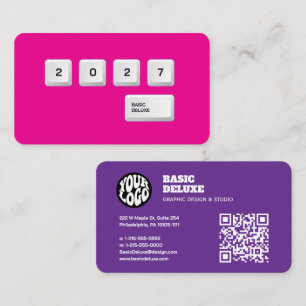 Cartão De Visita Tecla de Teclado Retro Tipografia Minimalista