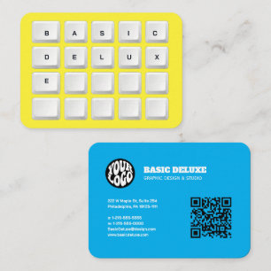 Cartão De Visita Tecla de Teclado Retro Tipografia Minimalista