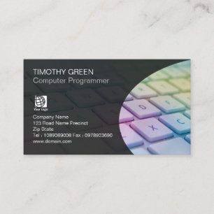 Cartão De Visita Teclado Colorido do Laptop do Computer Skills Serv