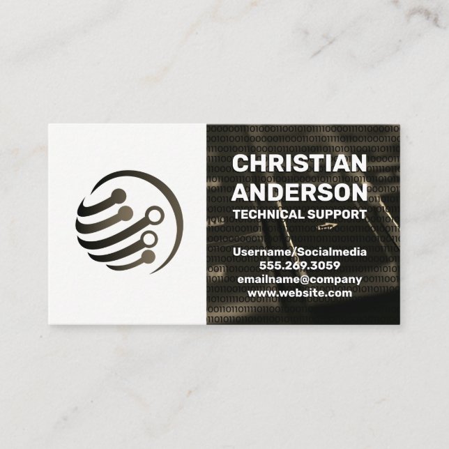 Cartão De Visita Teclado | Globo de Circuitos Tecnológicos (Frente)