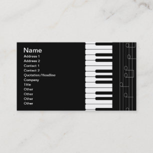 Cartão De Visita Teclado Piano