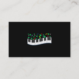 Cartão De Visita Teclado Shamrock Piano do Dia de São Patrício