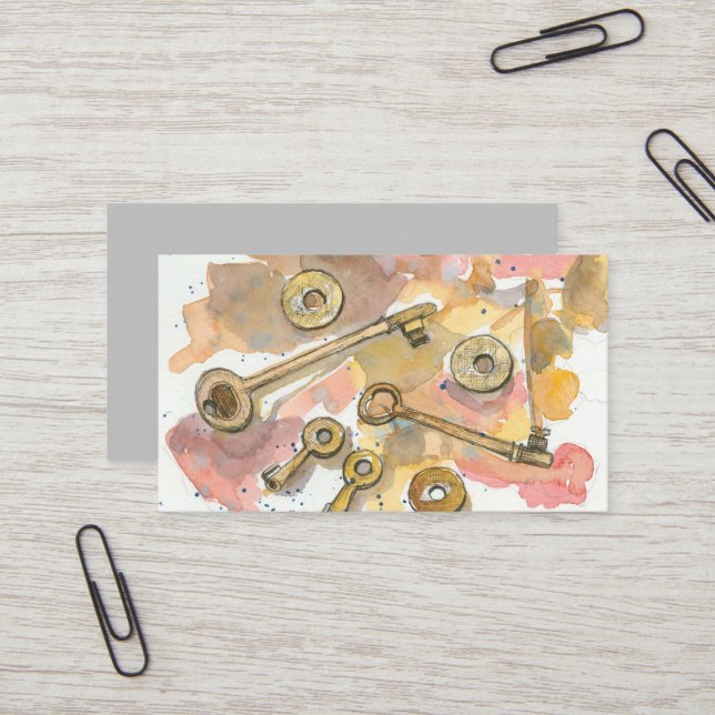 Cartão De Visita Teclas de caça de tesouros relíquicos detectando m (Frente/Verso In Situ)