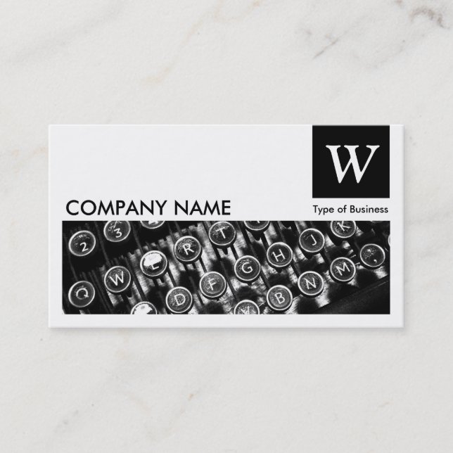 Cartão De Visita Teclas de Máquina de Escritura - Monograma e Paine (Frente)