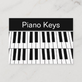 Cartão De Visita Teclas de Piano Preto e Branco Pianista Músico