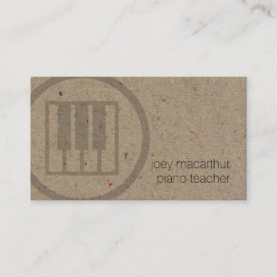 Cartão De Visita Teclas do teclado do professor piano Ícone Músic