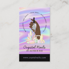 Cartão De Visita Técnica Iridescente Crystal Nail Beauty Salon Bu
