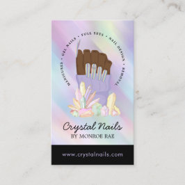Cartão De Visita Técnica Iridescente Crystal Nail Beauty Salon Bu