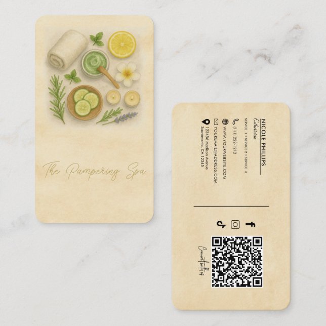 Cartão De Visita Técnico de Beleza Esteticista Spa Classy  (Frente/Verso)