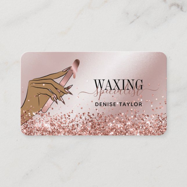 Cartão De Visita técnico de cera rosa de ouro, cera, cera e cera (Frente)