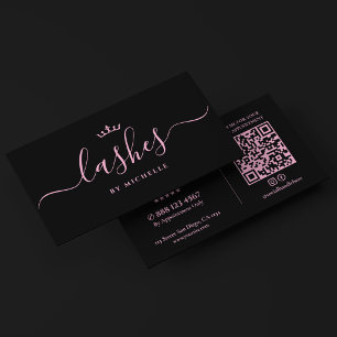 Cartão De Visita Técnico de Cílios Studio Aesthetic Black Pink Lash