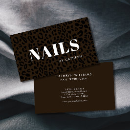 Cartão De Visita Técnico de Impressão de Animais do Unhas Brown