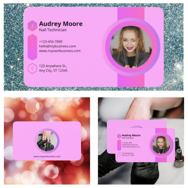 Cartão De Visita Técnico de Unhas (Nail Technician Business Card
)
