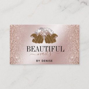 Cartão De Visita técnico de unhas de mão de uma mulher de salão Do