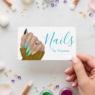 Cartão De Visita Técnico de Unhas e Manicure Salão de Unhas em Casa