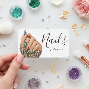 Cartão De Visita Técnico de Unhas Minimalista Moderno Manicure