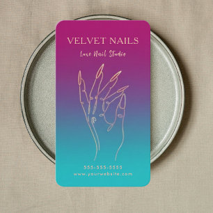 Cartão De Visita Técnico de Unhas Moderno Código Qr Manicure Artist