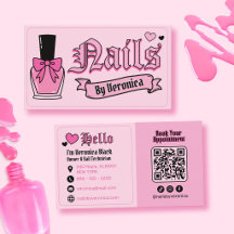 Técnico de Unhas Rosa e Preto Gótico Feminino