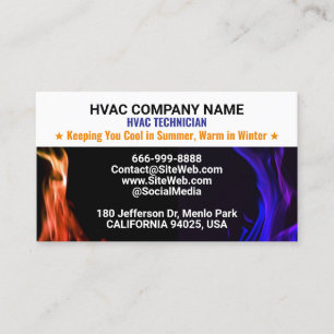 Cartão De Visita Técnico e Instalador de HVAC   Slogan Profissional