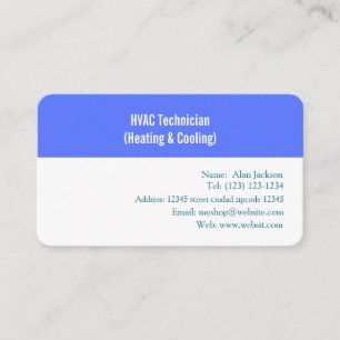 Cartão De Visita Técnico HVAC (Aquecimento e Resfriamento)